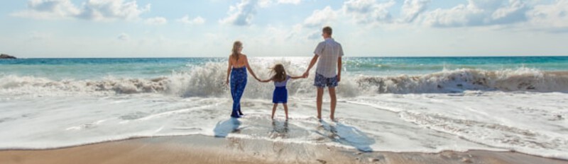 family at the beach